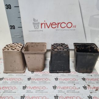 Göttinger 11x11x12 cm potten / Square pots 11 cm / 11 X 11 cm potjes / Taupé Black