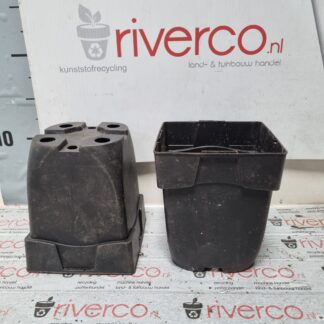 Van Krimpen 11x11x12 cm potten / Square pots 11 cm / 11 X 11 cm potjes / Black
